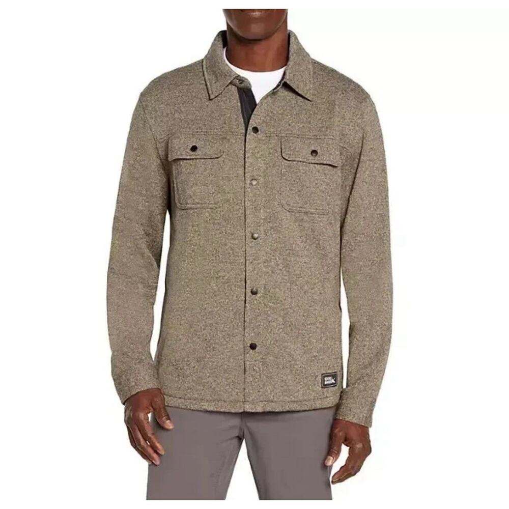 Eddie Bauer Men's Sweater Warm Fleece Shirt Jacket H. Turkish Coffee Brown Small